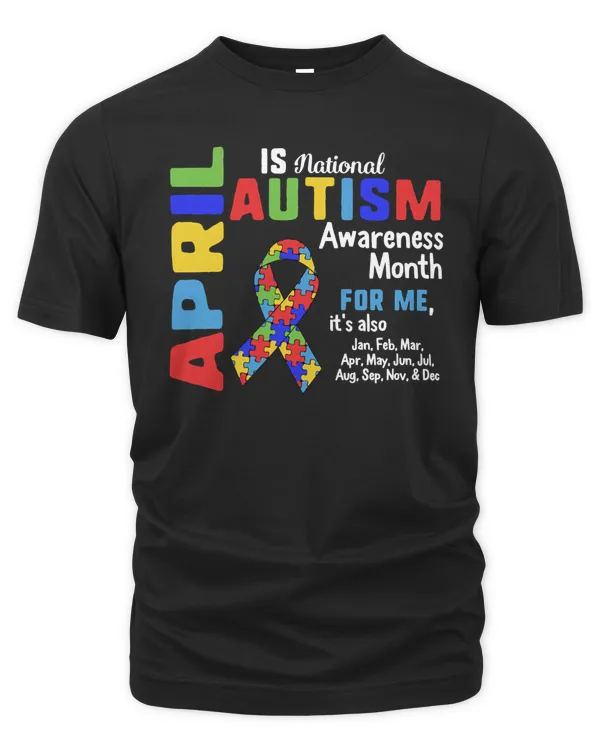 Autism April is National Awareness Month Autistic Puzzle Ribbon Aspergers Education Awareness C autistic