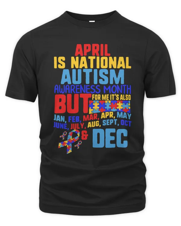 Autism April is National Awareness Month Ribbon Autistic Puzzle Aspergers Education TS autistic