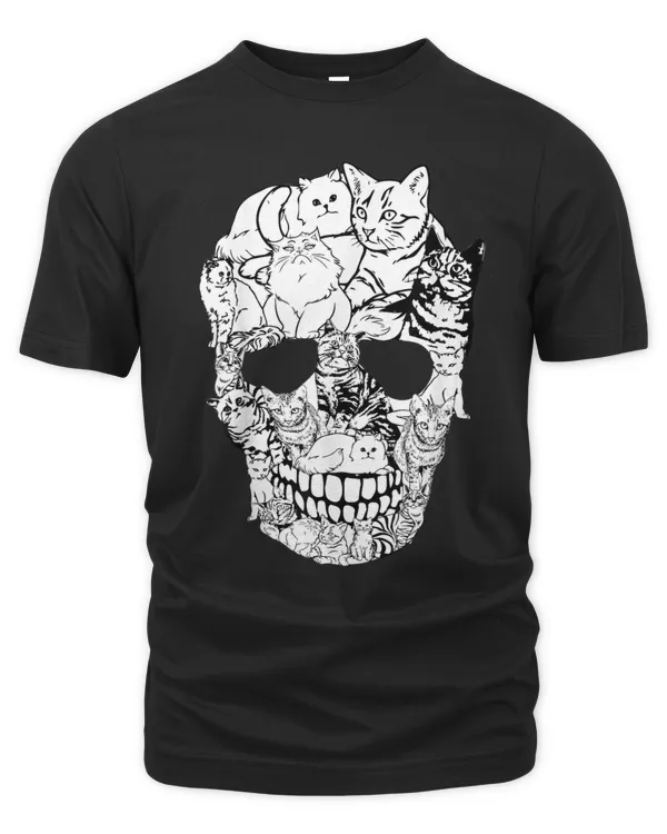 Halloween Costume Skull Cat T-Shirt