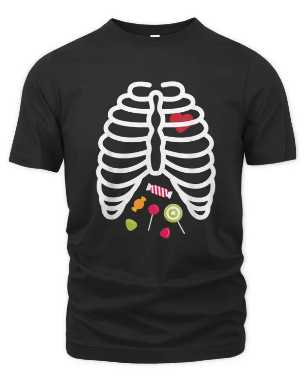 Skeleton Rib Cage Heart Candy Cute T-Shirt