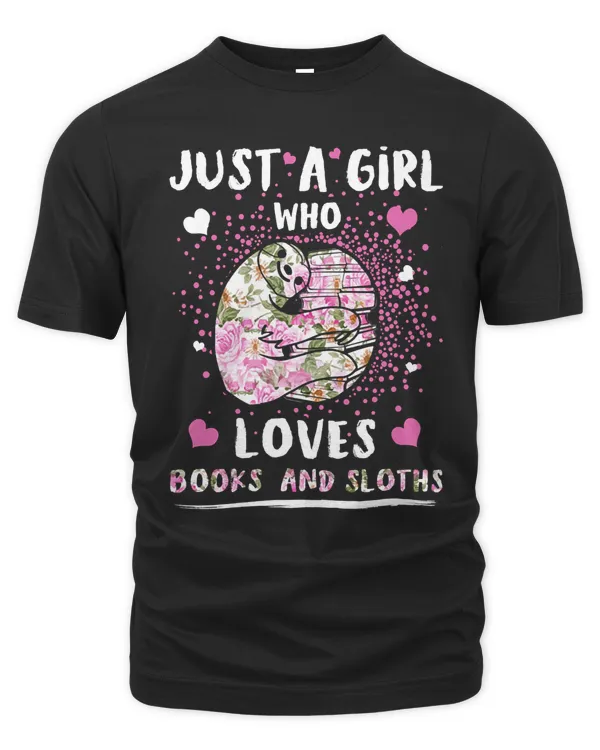 Book Just A Girl Who Loves Books And Sloths funny Silhouette Flower Gifts539 booked
