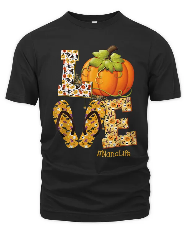 Halloween Funny Love Nanalife Pumpkin Flip Flops Nana Life Halloween761 Pumpkin