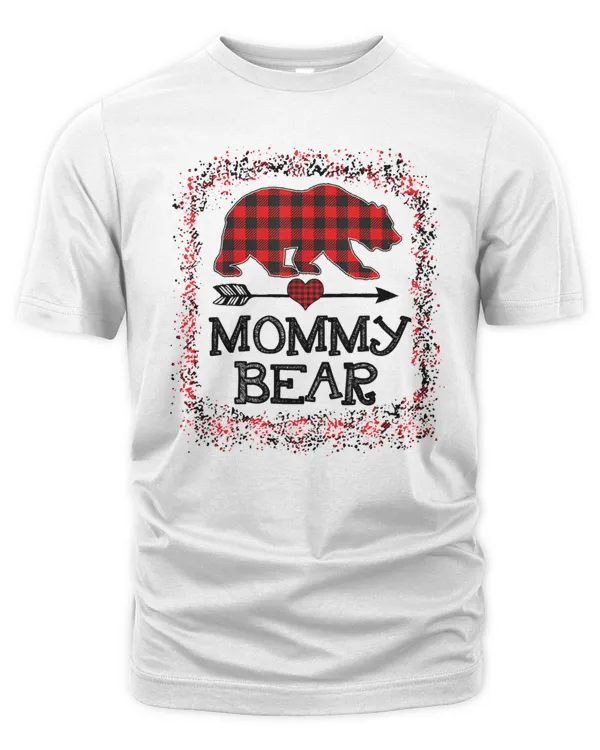 Mother Mommy Bear Christmas Pajama Red Plaid Buffalo Long Sleeve188