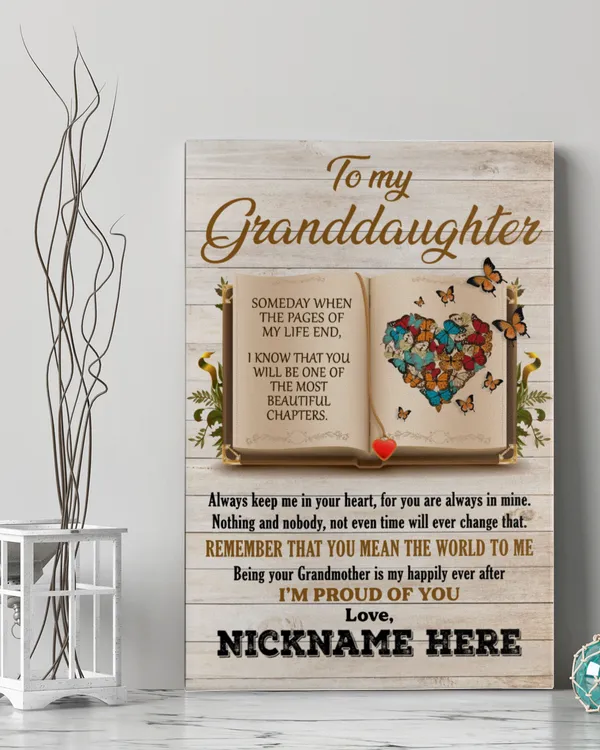 Personalized Name To my Granddkids Gift, Page of my life Quotes, Wood Vitage Background