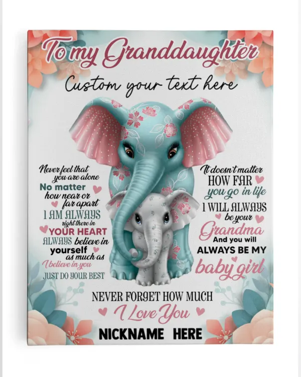 To My Granddaugther Elephant flower Gift