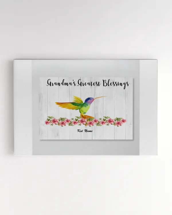 Grandma‘s Greatest Blessings Hummingbird Personalized Horizontal Canvas