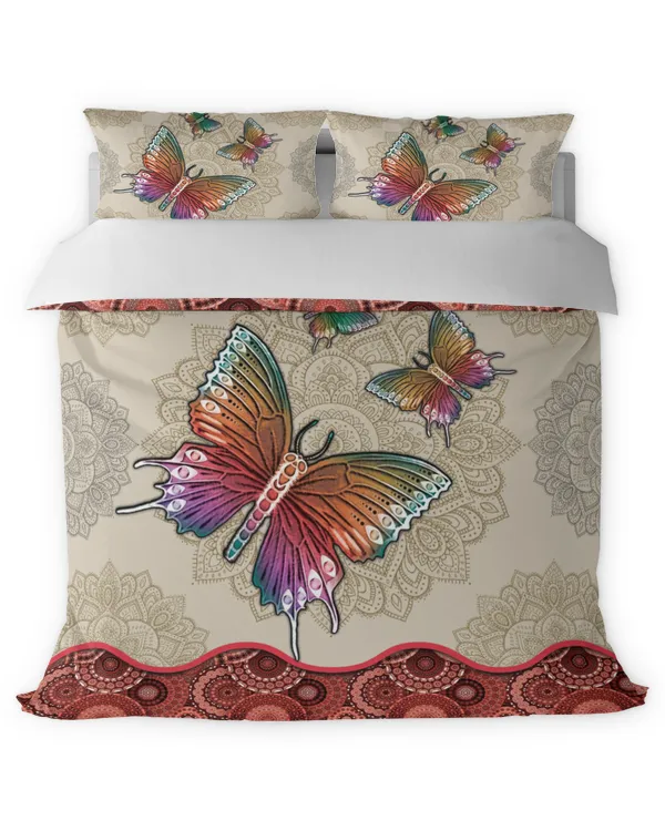 Butterfly -  Vintage Mandala Red