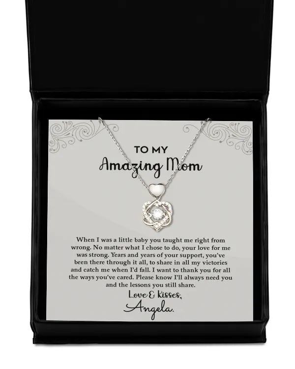 To My Amazing Mom - Necklace With Personalized Gift Card For Mom