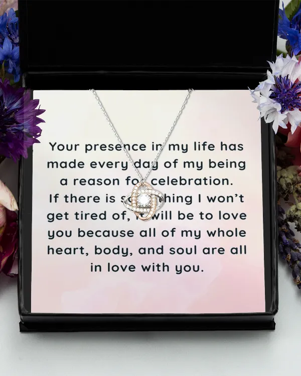 To My Wife, Your Presence In My Life - Love Knot Silver Necklace