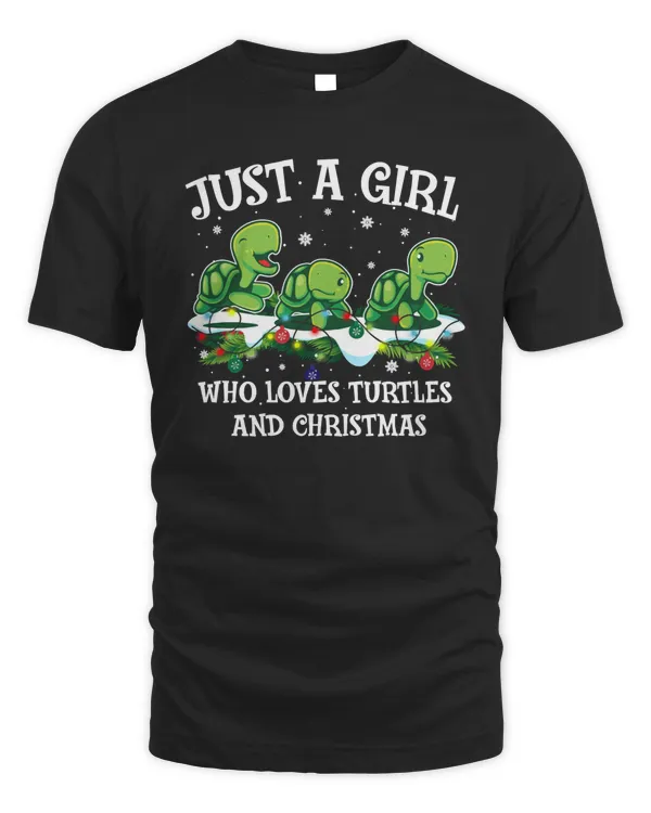 Turtle Cute Girl Loves Turtle ChristmasSanta Sea Turtles Lovers Ocean Protector T TSh sea turtle