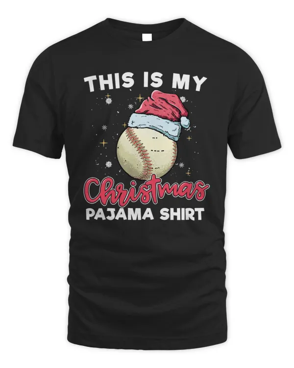 Baseball Christmas Baseball Ball Santa Hat Christmas Pajama