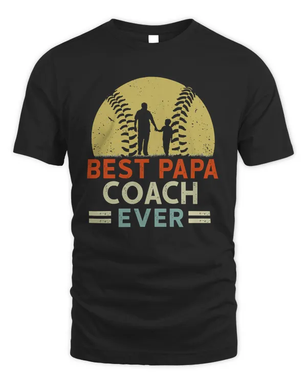 Softball Best Papa Coach Ever Retro Baseball Softball Dad Fathers Day 192 Softball Player