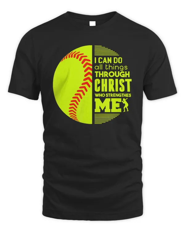 Softball Christian Softball I Can Do All Things Philippians 20 softball player