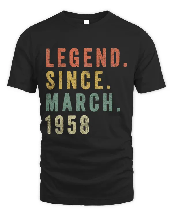 Legend Since March 1958 Shirt - Age 62nd Birthday Gift T-Shirt