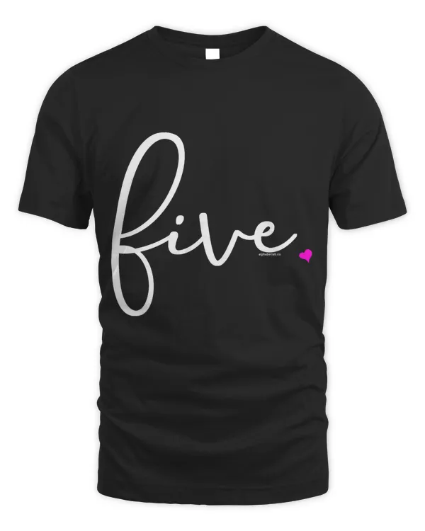 Kids 5th Birthday Shirt Girl 5  Kids Gift Ideas Age 5 Five Pink T-Shirt