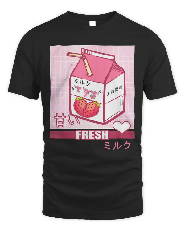 90s Japanese Otaku Stylish Aesthetic Milk Cute Gift T-Shirt T-Shirt