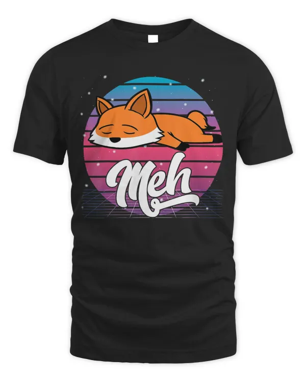 Aesthetic Vaporwave Japanese Otaku Meme Meh Red Fox Gift T-Shirt