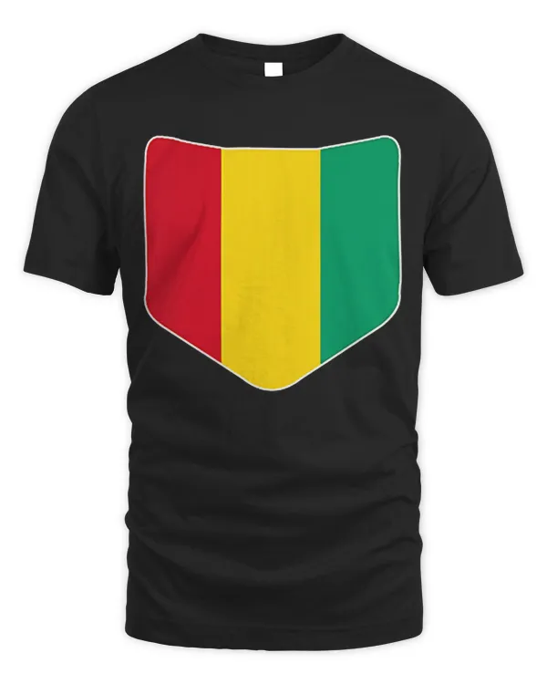 Guinea Flag with Printed Guinean Flag Pocket T-Shirt