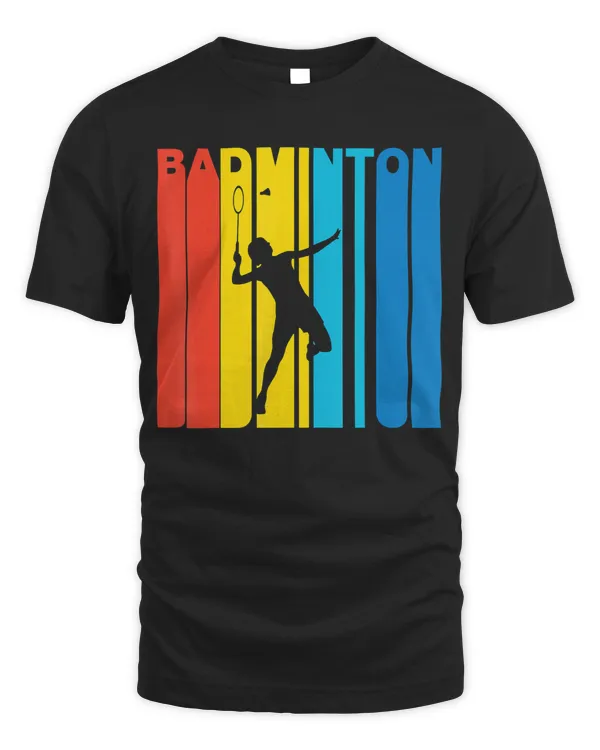 Retro 1970's Style Badminton Player Sports T-Shirt