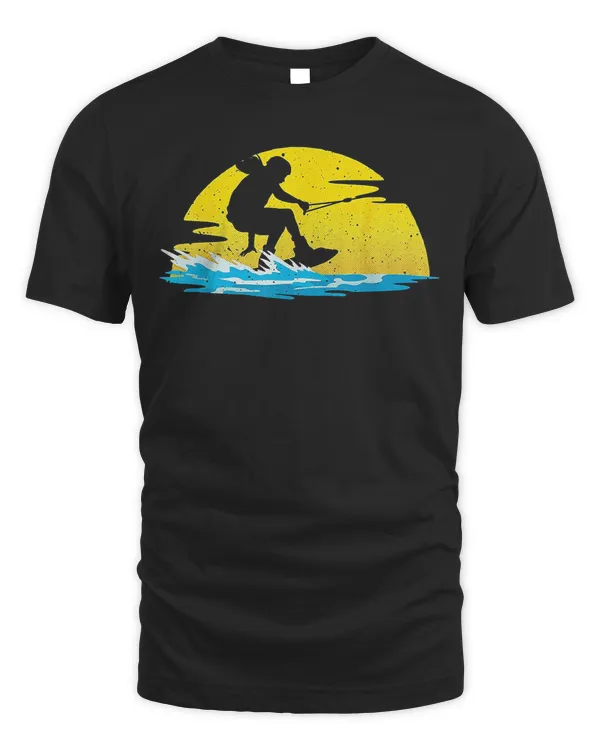 Funny Water Skiing Art For Men Women Wakeboarding Lovers T Shirt Ic290