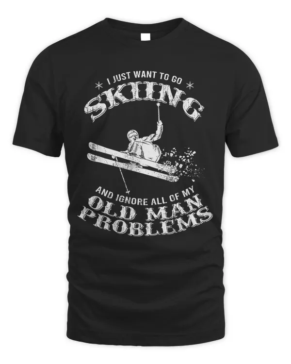 Funny Winter Skiing Snow Ski Skiers Novelty Gift For Dad Men T Shirt