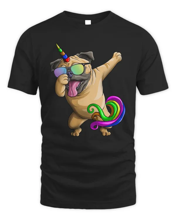 dog Dabbing Pugicorn Funny Pug Lover Boys Girls Dab Dance Gift dog lover