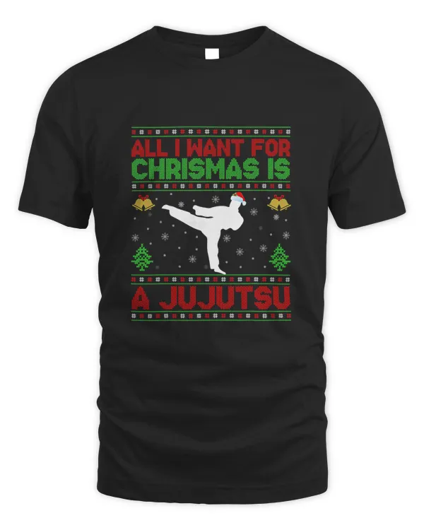 Funny Ugly All I Want For Christmas Is A Jujutsu T-Shirt