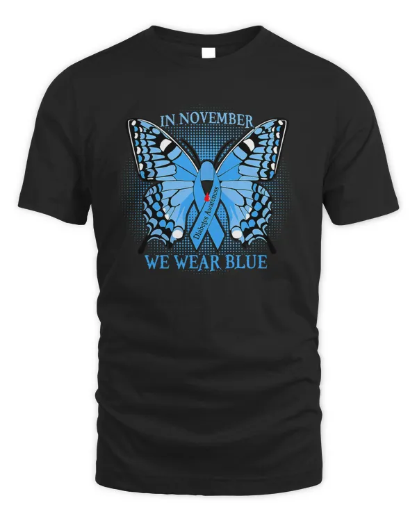 Diabetes In November We Wear Blue butterfly Diabetes Awareness 153