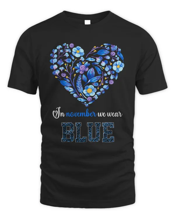 Diabetes In November We wear Blue Diabetes Awareness Flower Heart 23