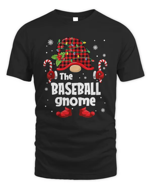 Baseball Baseball Gnome Buffalo Plaid Christmas Tree Family Xmas 111