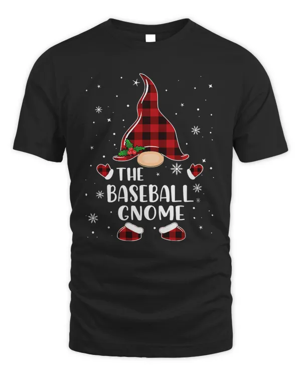 Baseball Baseball Gnome Buffalo Plaid Matching Christmas Pajama 31