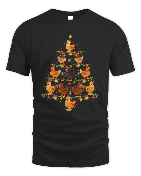 Chicken Chicken Lover Xmas Matching Santa Chicken Christmas Tree 46