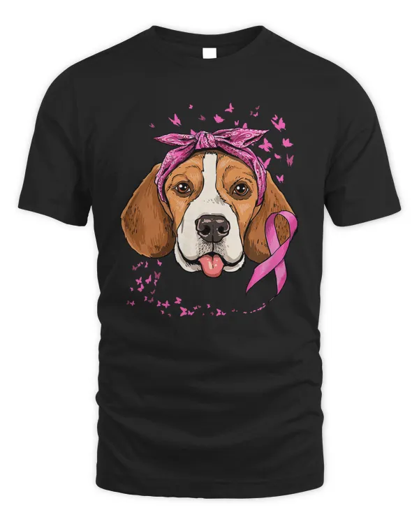 Beagle Pink Ribbon Breast Cancer Awareness Survivor 42 Dog Lover