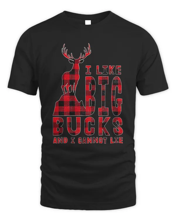 Deer Chrstmas plaid I Like Big Bucks and I Cannot Lie Deer Hunter 366