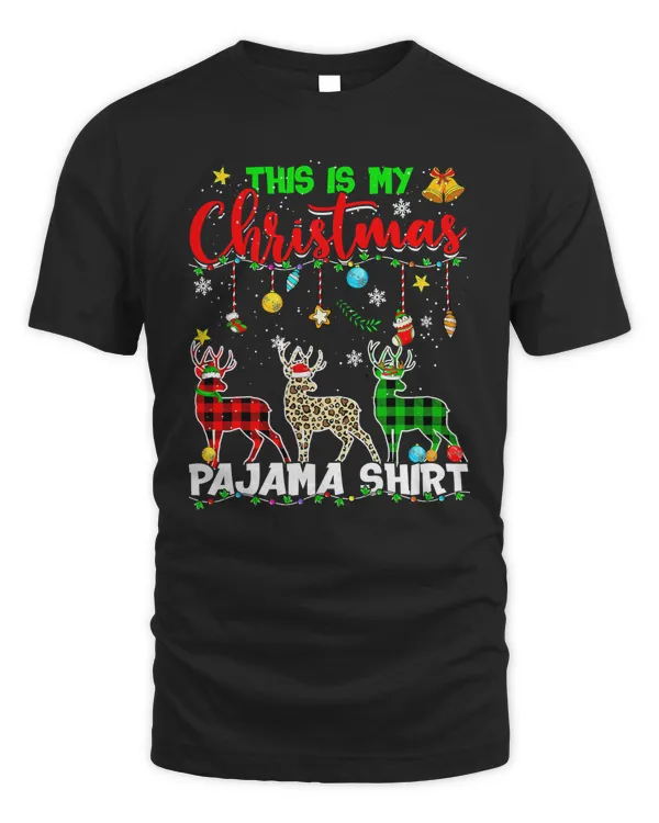 Deer Deer Xmas Tree Animals This Is My Christmas Pajama 8