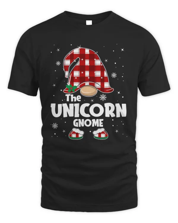 Unicorn Gnome Buffalo Plaid Matching Family Christmas Pajama 110