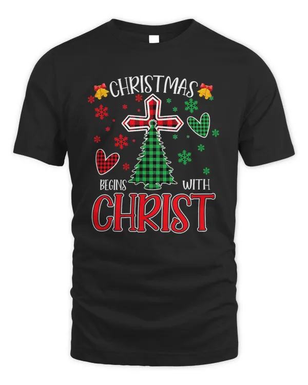 Christian Buffalo Plaid Christian Jesus Christmas Begins With Christ 3 Bibble Jesus