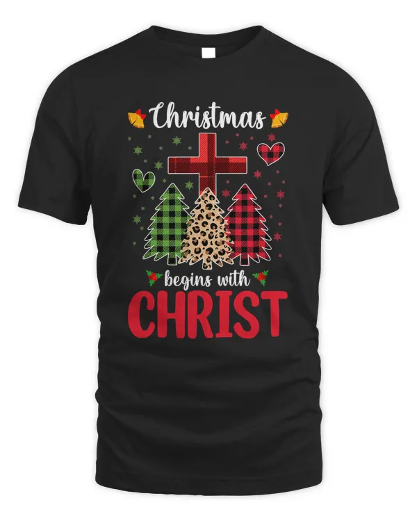 Christian Buffalo Plaid Christian Jesus Christmas Begins With Christ 206 Bibble Jesus