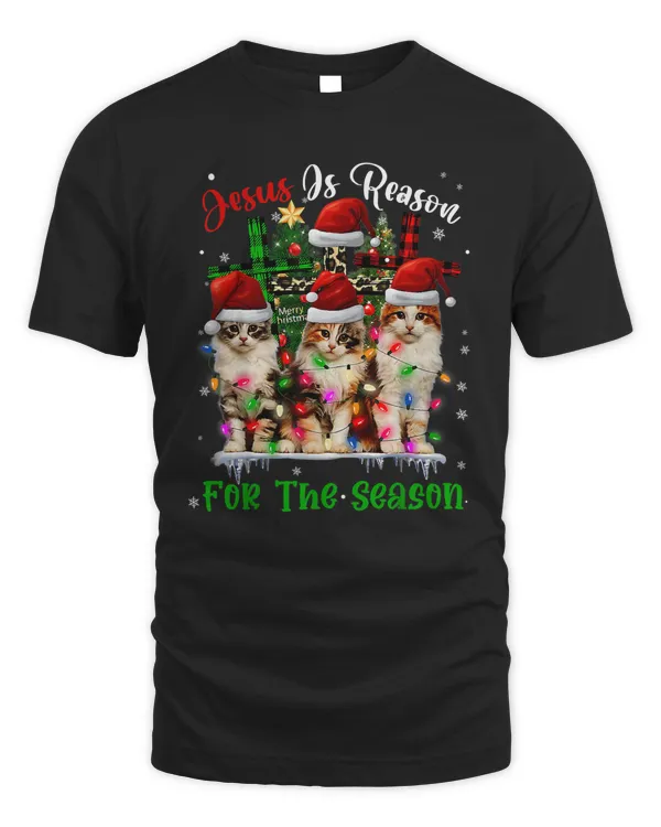 Christian Cats Jesus Is Reason For The Season Christmas Ugly Sweater 36 Bibble Jesus