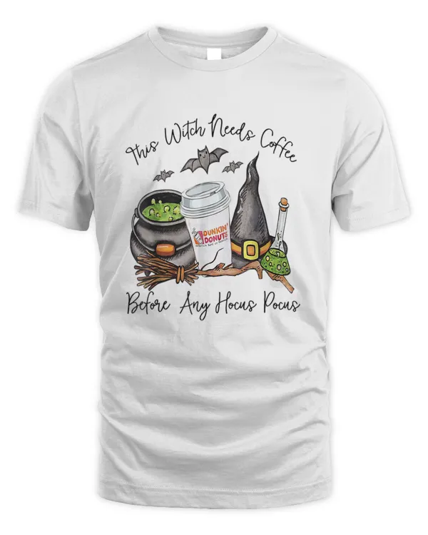 This Witch Needs Coffee Before Any Hocus Pocus Halloween T-Shirt