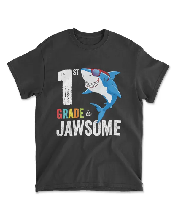 1st Grade Shirt Boys Girls JawSome Shark First Day Of School T-Shirt