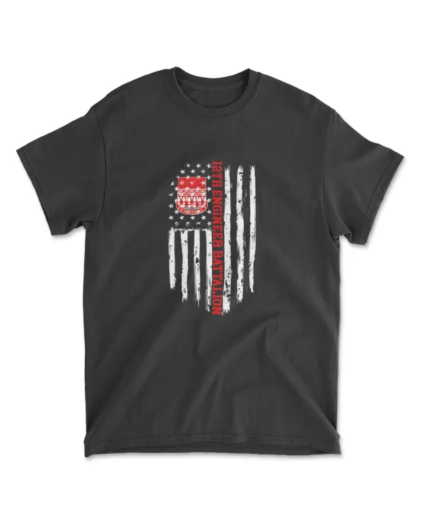12th Engineer Battalion American Flag T-Shirt