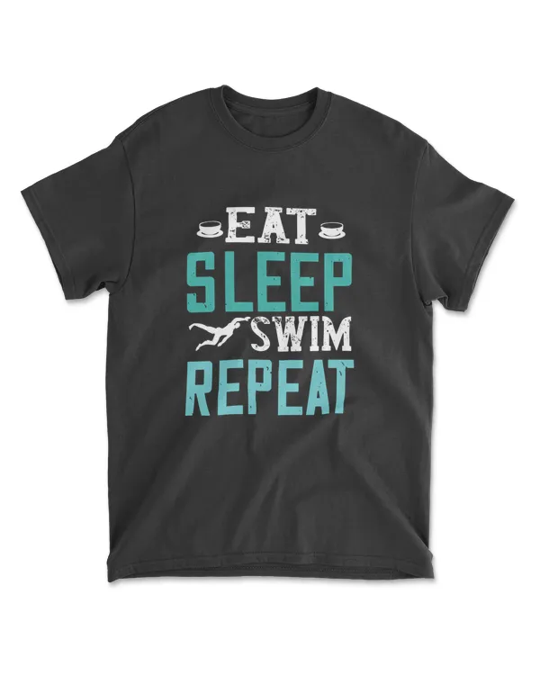Eat Sleep Swim Repeat Swimming T-Shirt