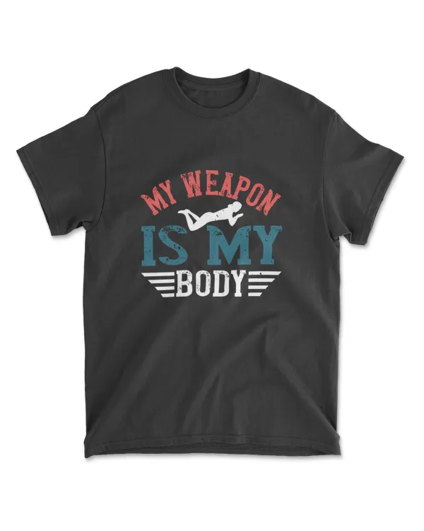 My Weapon Is My Body Swimming T-Shirt