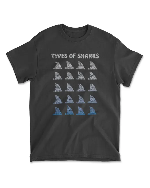 20 Types Of Sharks Fin Shark Marine Biology Shirt