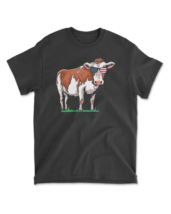 Cow Patriotic American Cow - Cow USA Flag - Funny 4th of July