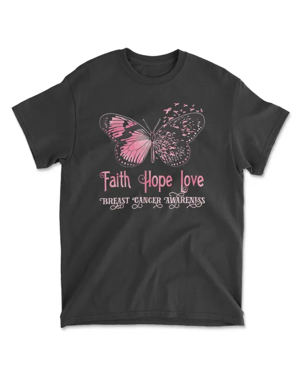 Breast Cancer Faith Hope Love Pink Butterfly Breast Cancer Awareness543 pink ribbon