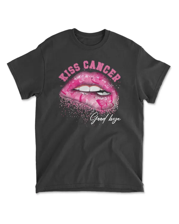 Breast Cancer Kiss Cancer Goodbye Pink Lips Breast 104 pink ribbon