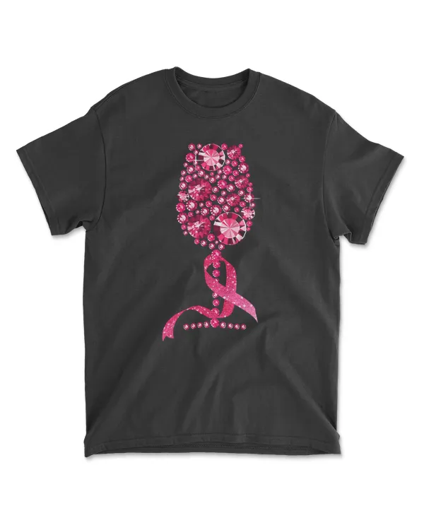 Breast Cancer Pink Ribbon Wine Glass Breast Cancer Awareness Women Girl 62 Cancer Survivor