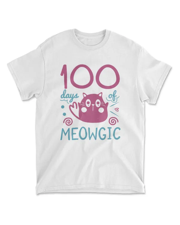 100 Days Of Meowgic 100 Days School T-Shirt